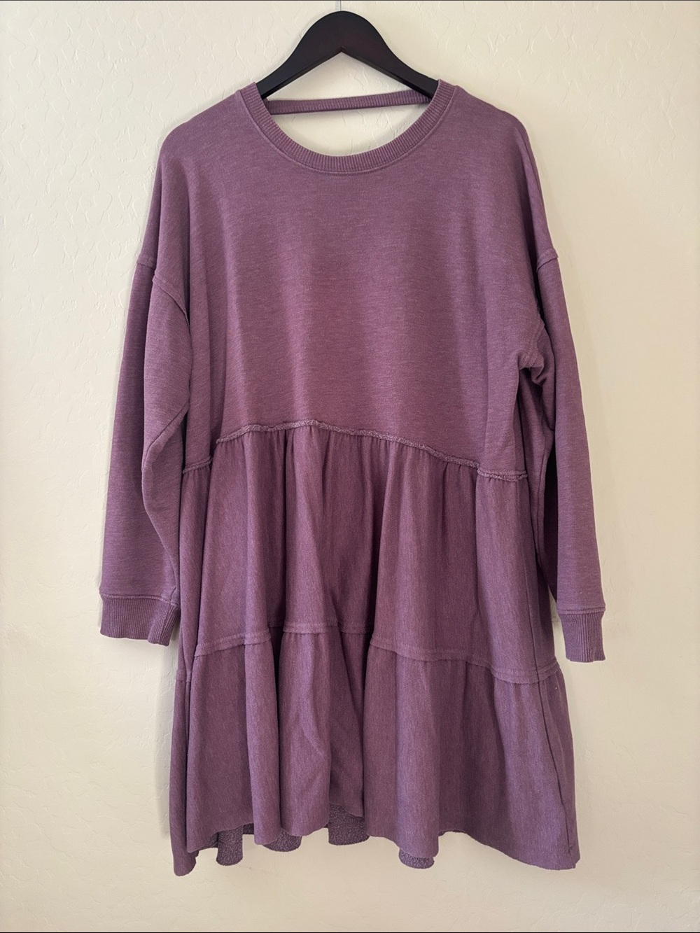 AE Purple Tiered Sweatshirt Dress